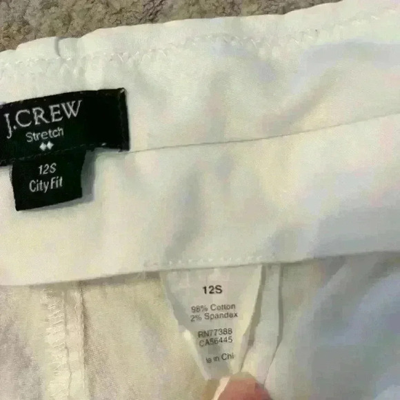 J. CREW CITY FIT stretch pant trouser white womens sise 12s - Picture 3 of 4